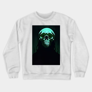 Neon Cyan Skull Crewneck Sweatshirt